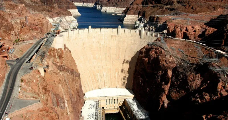Hoover Dam photo stop on the Las Vegas to Grand Canyon helicopter tour