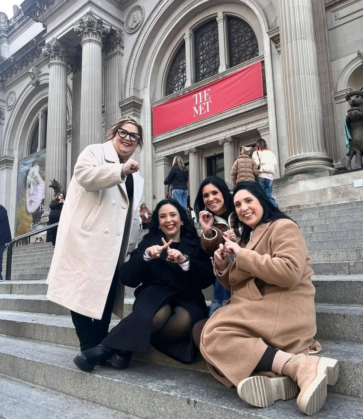 Gossip Girl Tours guests on the Met steps on Fifth Avenue during the Gossip Girl bus tour